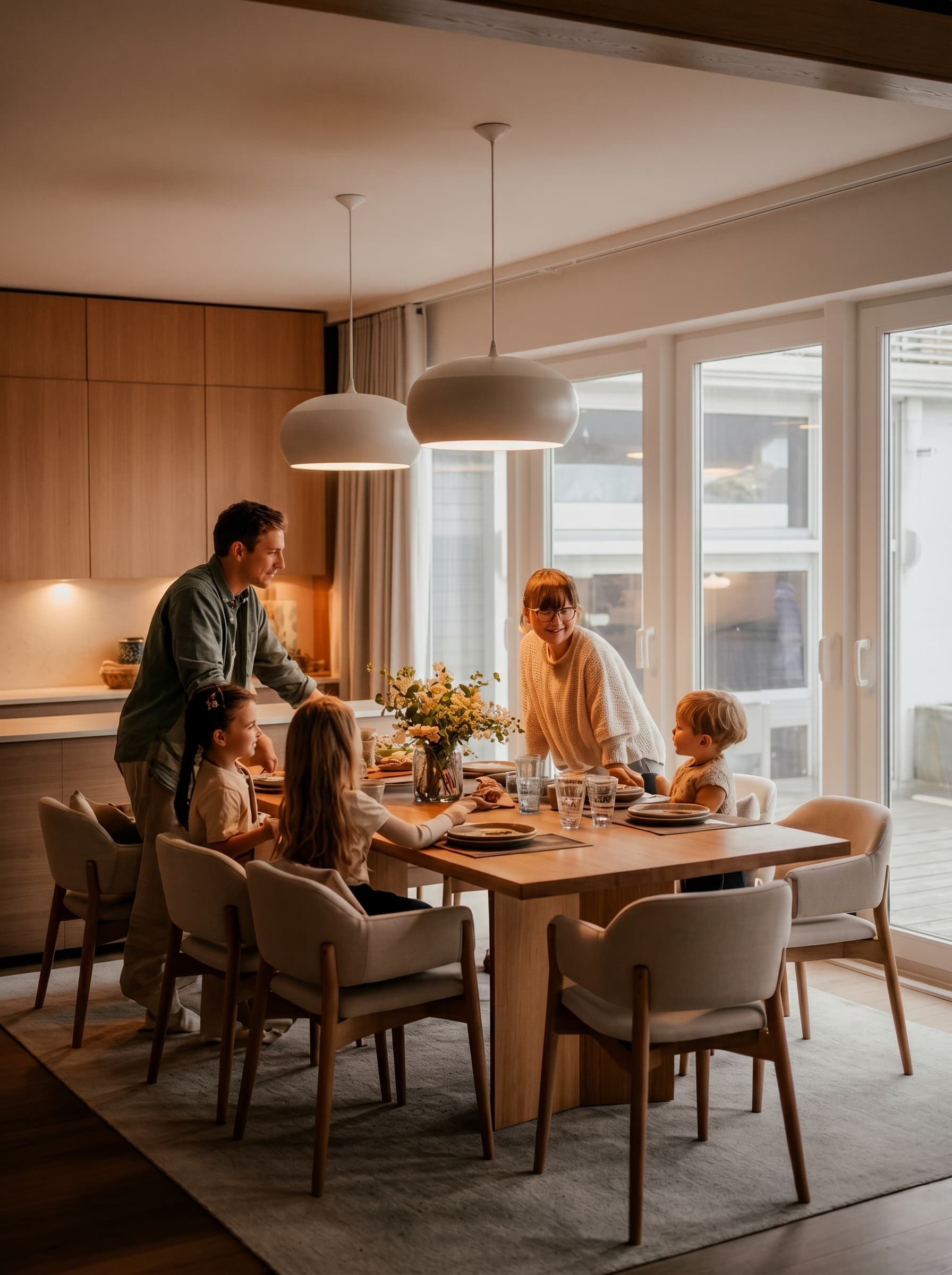 Family enjoying time together at home